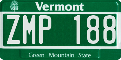 VT license plate ZMP188
