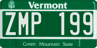 VT license plate ZMP199