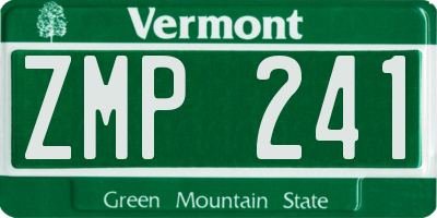 VT license plate ZMP241