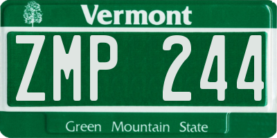 VT license plate ZMP244