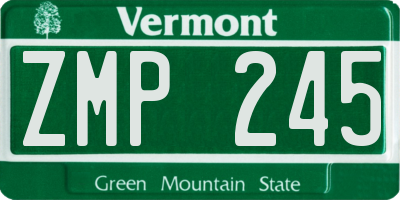 VT license plate ZMP245