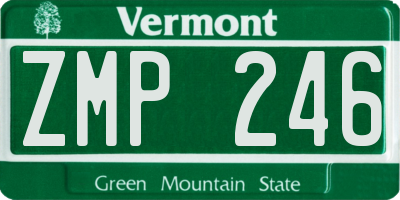 VT license plate ZMP246