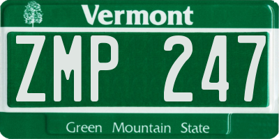 VT license plate ZMP247