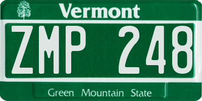 VT license plate ZMP248