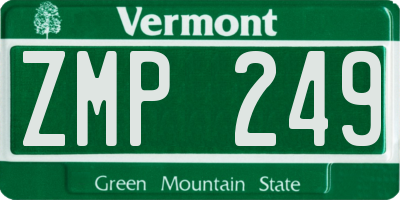 VT license plate ZMP249