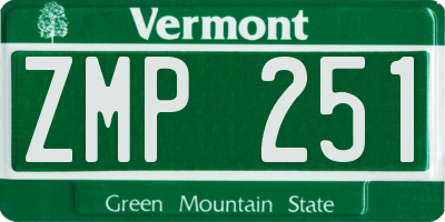 VT license plate ZMP251