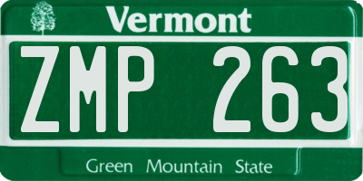 VT license plate ZMP263