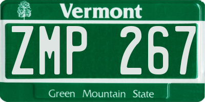 VT license plate ZMP267