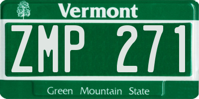 VT license plate ZMP271