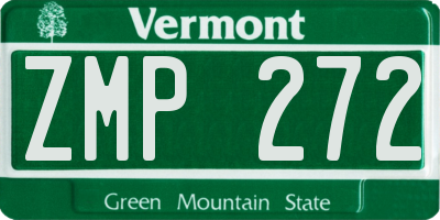 VT license plate ZMP272
