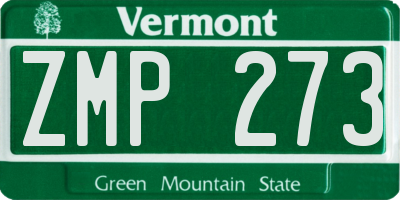 VT license plate ZMP273