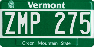 VT license plate ZMP275