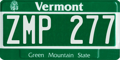 VT license plate ZMP277