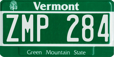 VT license plate ZMP284