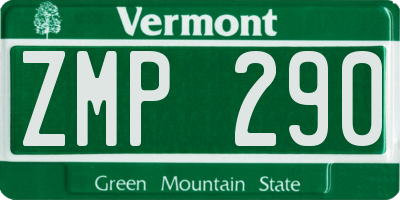 VT license plate ZMP290