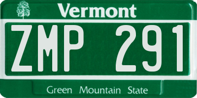 VT license plate ZMP291