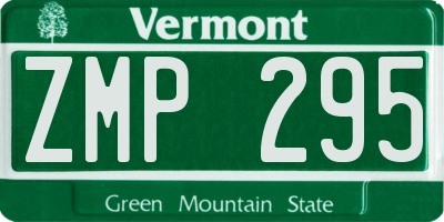 VT license plate ZMP295