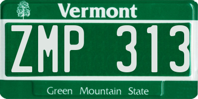 VT license plate ZMP313