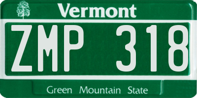 VT license plate ZMP318