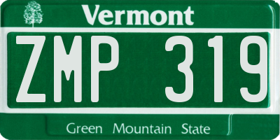 VT license plate ZMP319