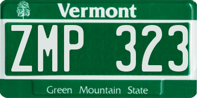 VT license plate ZMP323