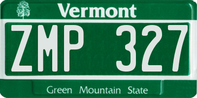 VT license plate ZMP327