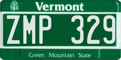 VT license plate ZMP329