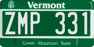 VT license plate ZMP331