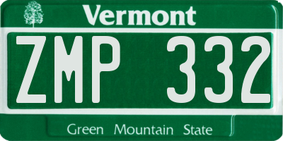 VT license plate ZMP332