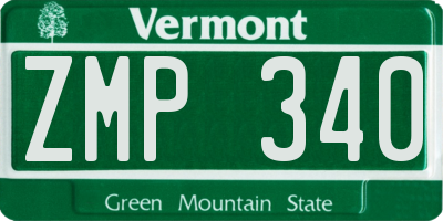 VT license plate ZMP340