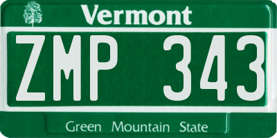 VT license plate ZMP343