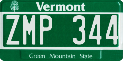 VT license plate ZMP344