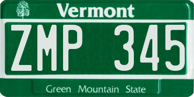 VT license plate ZMP345