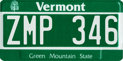 VT license plate ZMP346