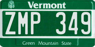 VT license plate ZMP349
