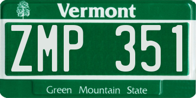 VT license plate ZMP351