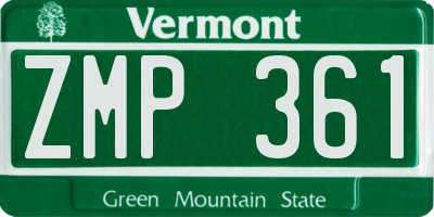 VT license plate ZMP361