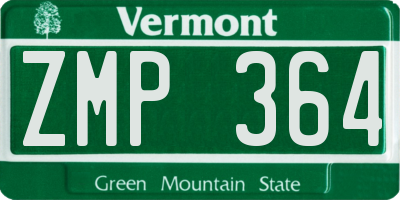 VT license plate ZMP364