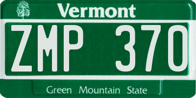 VT license plate ZMP370