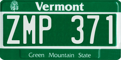 VT license plate ZMP371
