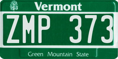 VT license plate ZMP373