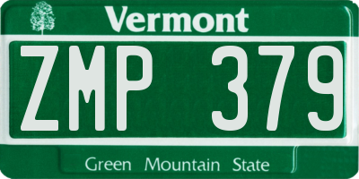 VT license plate ZMP379