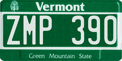 VT license plate ZMP390