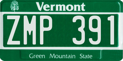 VT license plate ZMP391