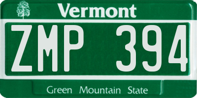 VT license plate ZMP394