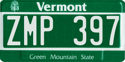 VT license plate ZMP397