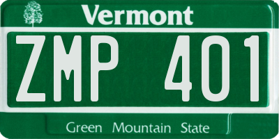 VT license plate ZMP401