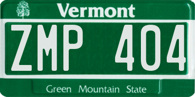 VT license plate ZMP404