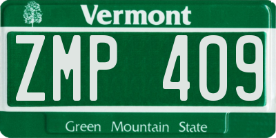 VT license plate ZMP409