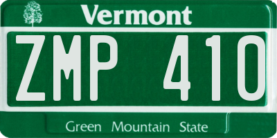 VT license plate ZMP410
